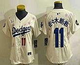 Women's Los Angeles Dodgers #11 Roki Sasaki Cream Japanese 2025 Tokyo Series Limited Jersey,baseball caps,new era cap wholesale,wholesale hats